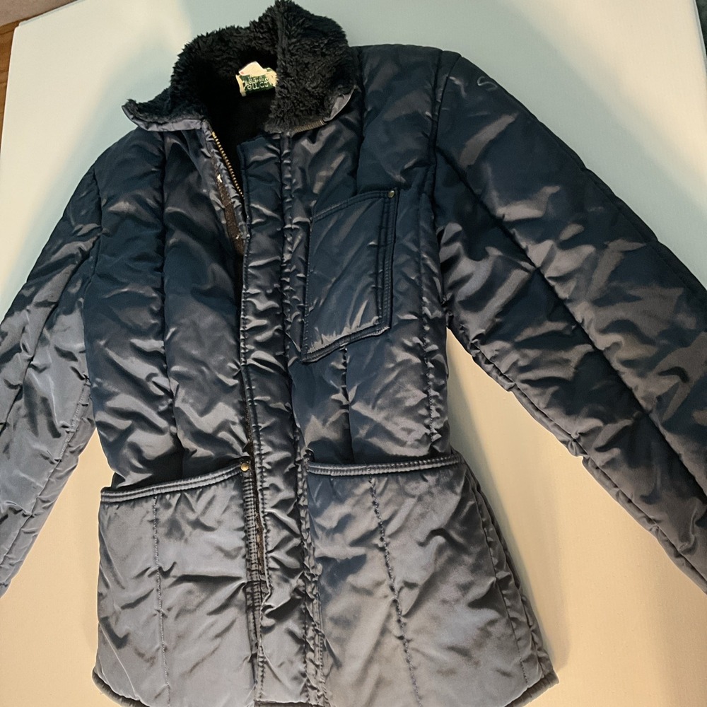 Samco Freezerwear Jacket Mens Small  Blue Full Zip Quilted Winter